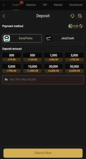 87P Game Deposit